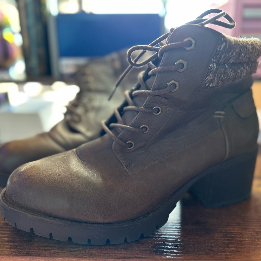 Torrid Brown Lace-Up Combat Boots - Size 12 WW - Light Wear